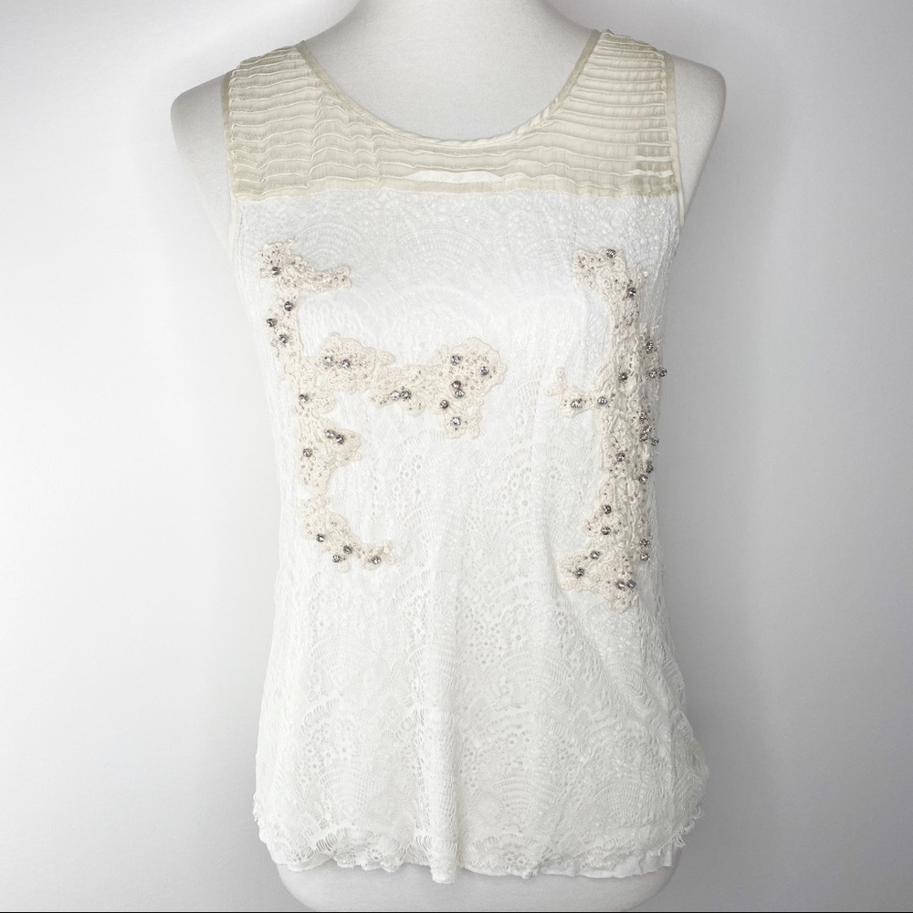 BKE Boutique Ivory Sleeveless Top